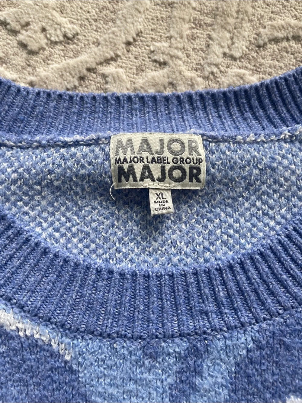 Funky Blue Floral Crewneck Sweater - Picture 2 of 6